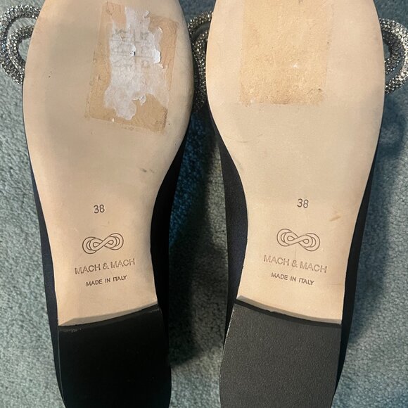 MACH & MACH Double Bow Satin Ballerina Shoes - EUR 38 (US 8) - Picture 7 of 9